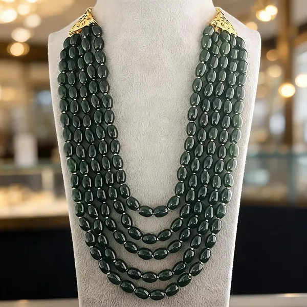 Green_Layered_Necklace_Alloy_For_Men_Pack_Of_1