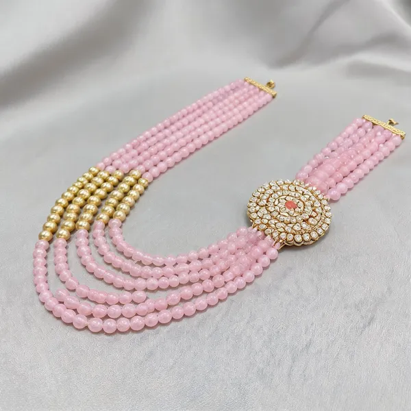 Pink_And_Gold_Necklace_Alloy_For_Unisex_Pack_Of_1