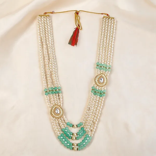 Blue_And_White_Layered_Necklace_Alloy_For_Unisex_Pack_Of_1