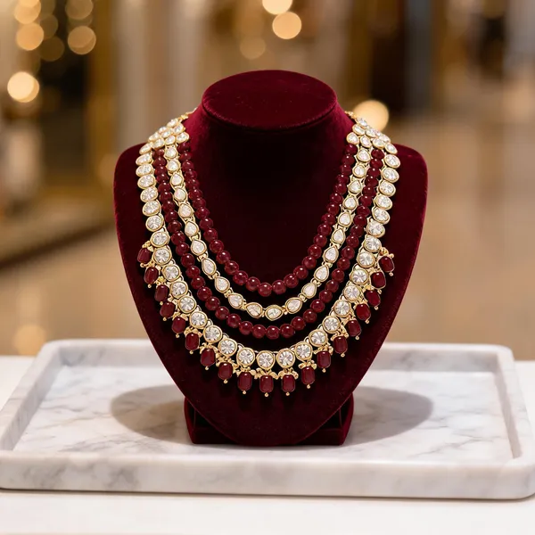 Maroon_Necklace_Alloy_For_Men_Pack_Of_1