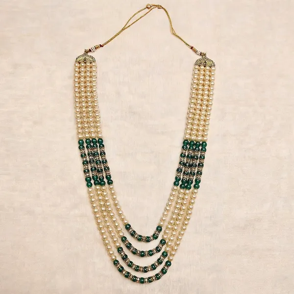 Green_And_Gold_Layered_Necklace_Alloy_For_Unisex_Pack_Of_1