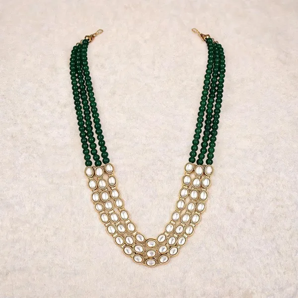 Green_And_Gold_Layered_Necklace_Alloy_For_Unisex_Pack_Of_1