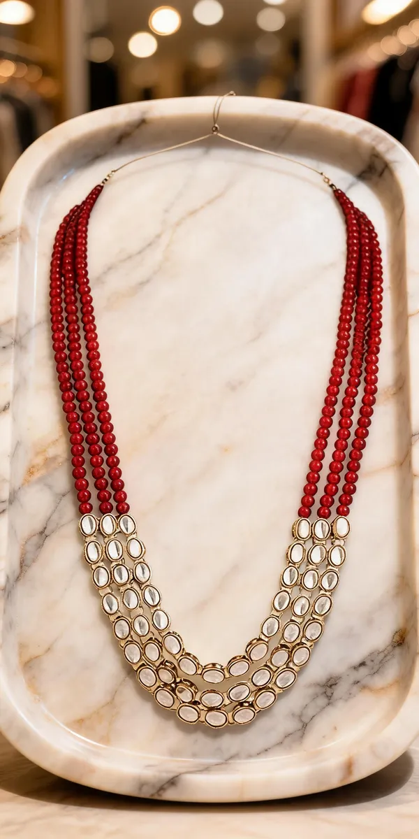 Red_And_Gold_Layered_Necklace_Alloy_For_Unisex_Pack_Of_1