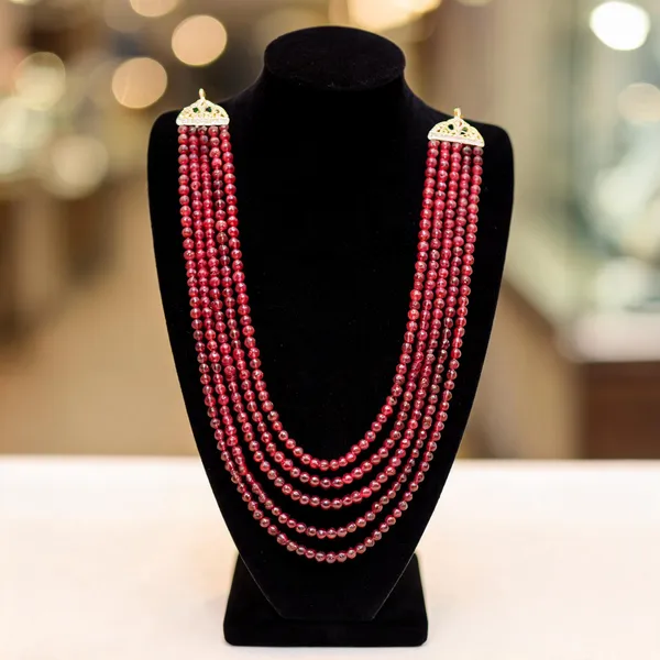 Maroon_Layered_Necklace_Alloy_For_Unisex_Pack_Of_1