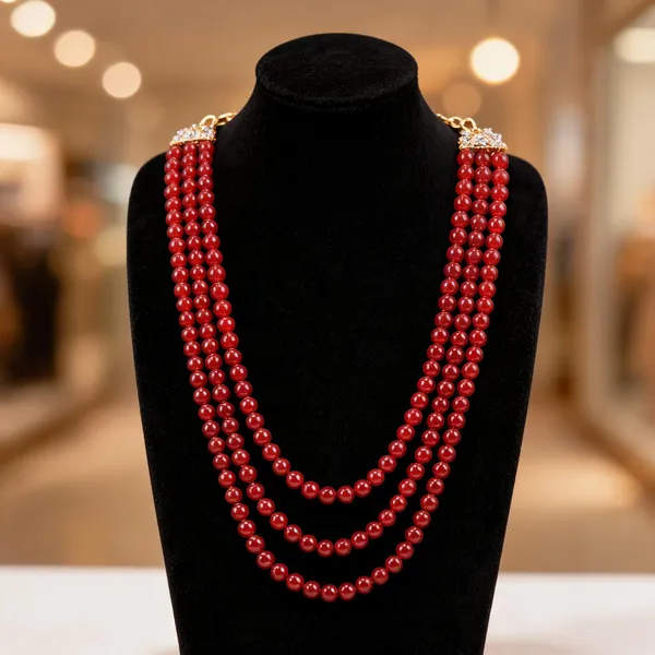 Maroon_Layered_Necklace_Alloy_For_Unisex_Pack_Of_1