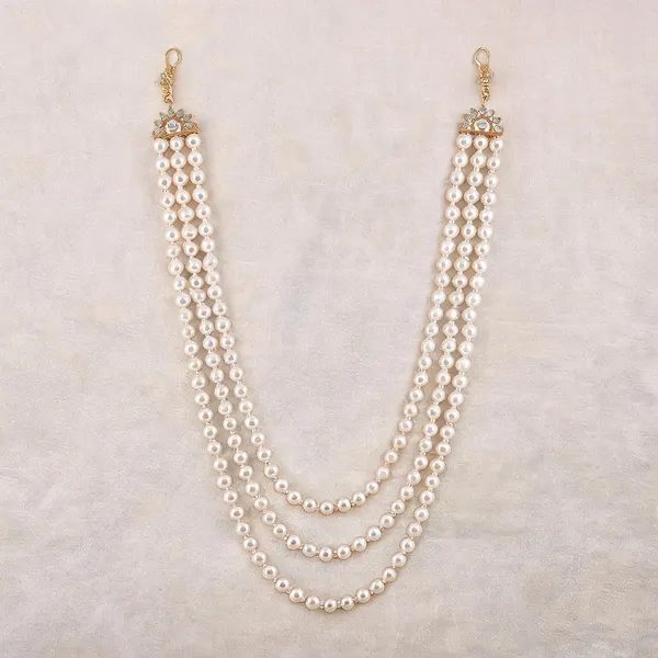 White_Layered_Necklace_Alloy_For_Unisex_Pack_Of_1