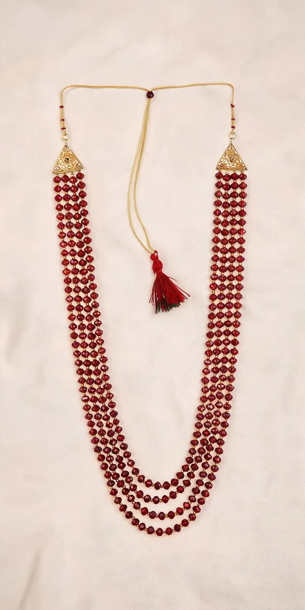 Maroon_Layered_Necklace_Alloy_For_Unisex_Pack_Of_1