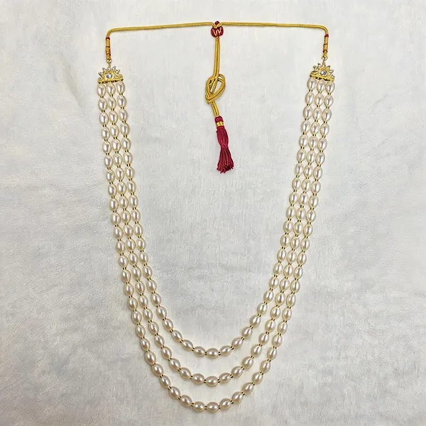 White_Layered_Necklace_Alloy_For_Unisex_Pack_Of_1