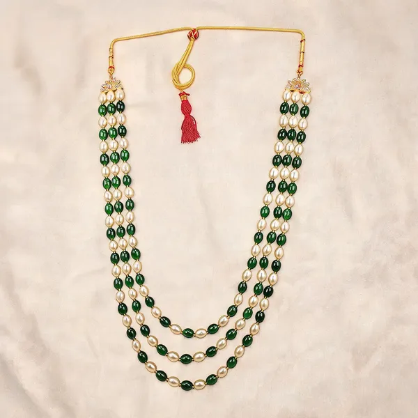 Green_And_White_Layered_Necklace_Alloy_For_Unisex_Pack_Of_1