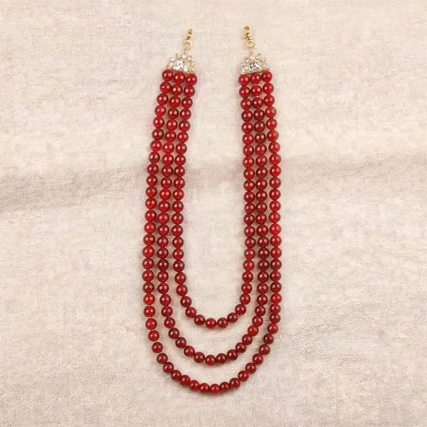Maroon_Layered_Necklace_Alloy_For_Unisex_Pack_Of_1