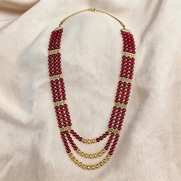 White_Layered_Necklace_Alloy_For_Unisex_Pack_Of_1