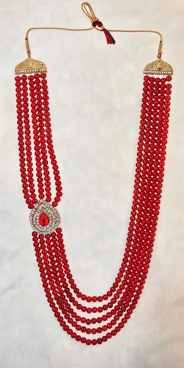 Red_Layered_Necklace_Alloy_For_Unisex_Pack_Of_1