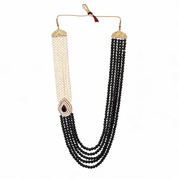 White_And_Black_Layered_Necklace_Alloy_For_Unisex_Pack_Of_1