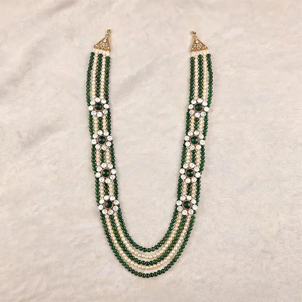 Green_And_White_Layered_Necklace_Alloy_For_Unisex_Pack_Of_1