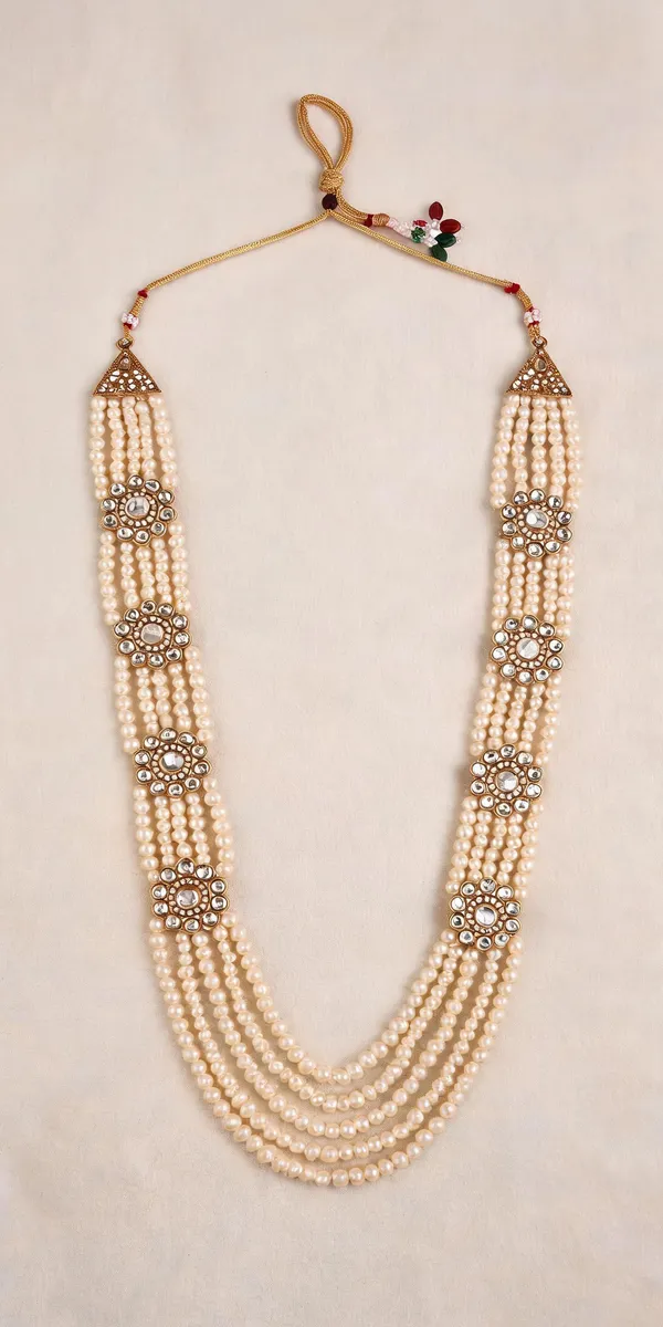 White_Layered_Necklace_Alloy_For_Unisex_Pack_Of_1