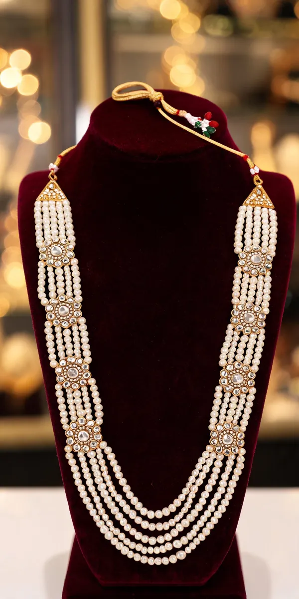 White_Layered_Necklace_Alloy_For_Unisex_Pack_Of_1