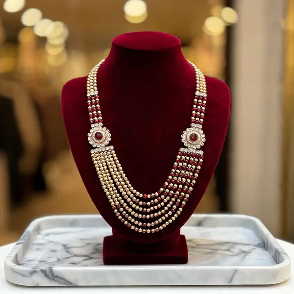 Gold_And_Maroon_Necklace_Alloy_For_Unisex_Pack_Of_1