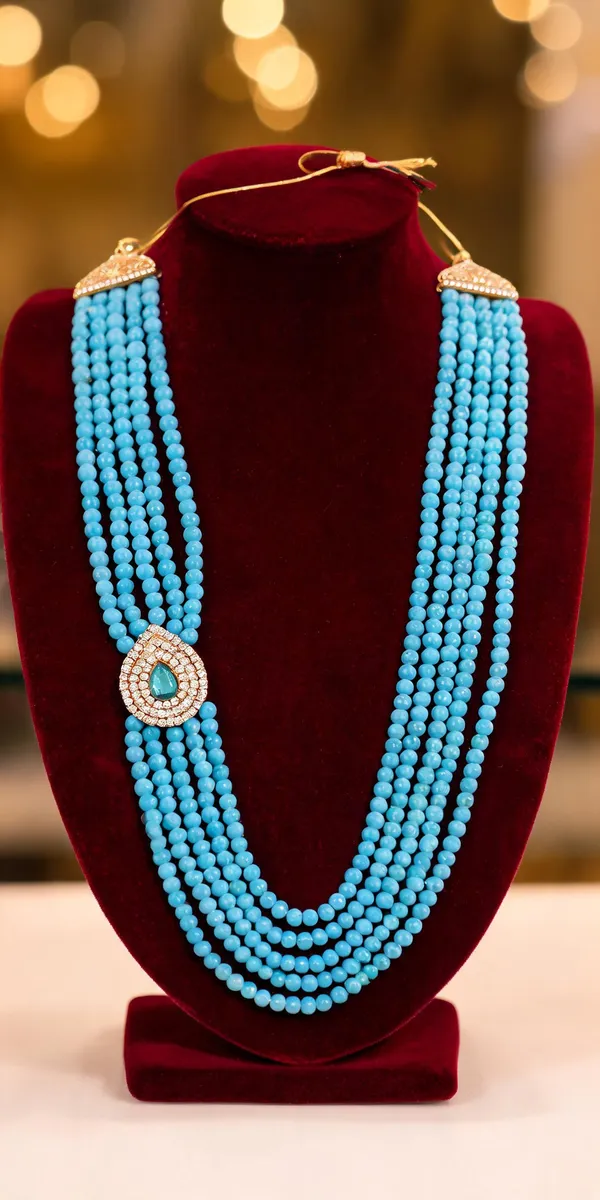 Blue_Layered_Necklace_Alloy_For_Unisex_Pack_Of_1