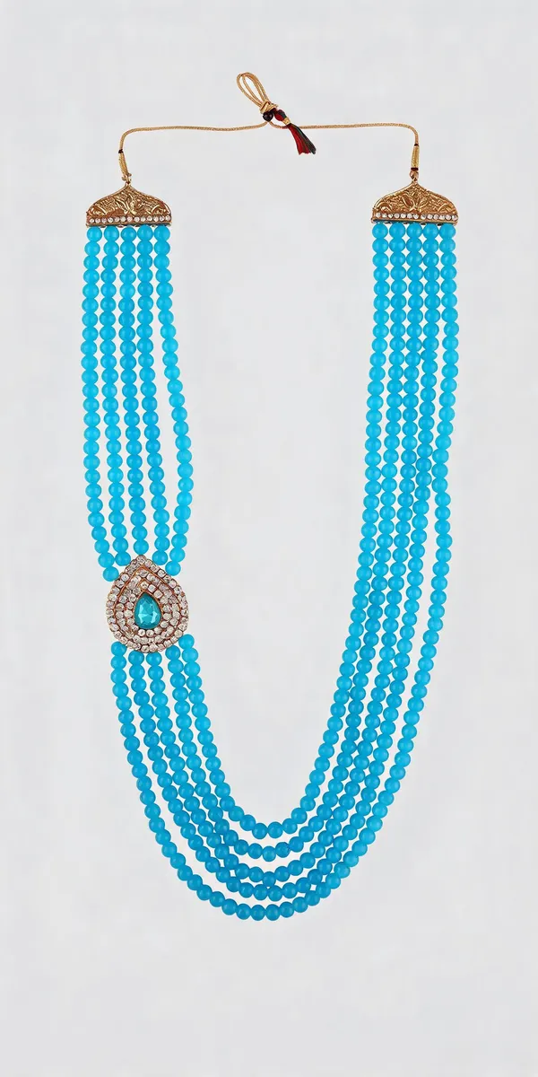 Blue_Layered_Necklace_Alloy_For_Unisex_Pack_Of_1