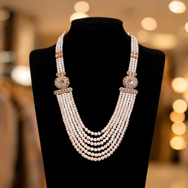 White_And_Gold_Layered_Necklace_Alloy_For_Unisex_Pack_Of_1