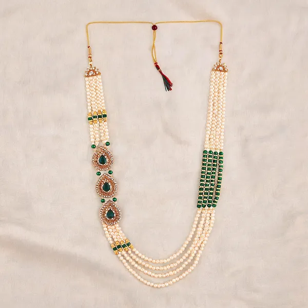 Green_And_White_Layered_Necklace_Alloy_For_Unisex_Pack_Of_1