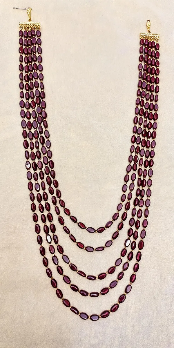 Maroon_And_Gold_Layered_Necklace_Alloy_For_Unisex_Pack_Of_1