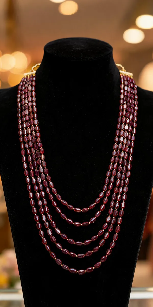 Maroon_And_Gold_Layered_Necklace_Alloy_For_Unisex_Pack_Of_1