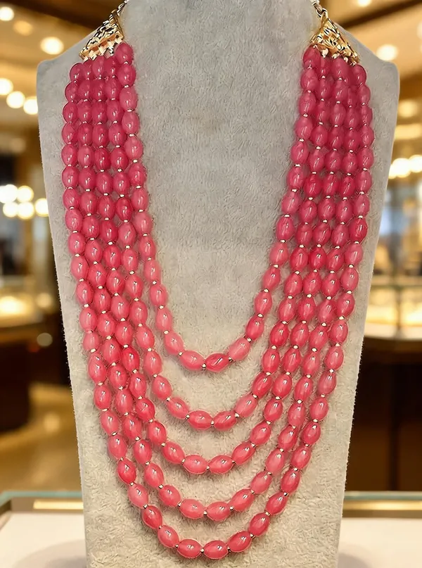 Pink_Layered_Necklace_Alloy_For_Men_Pack_Of_1