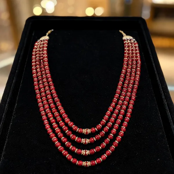 Maroon_Layered_Necklace_Alloy_For_Unisex_Pack_Of_1