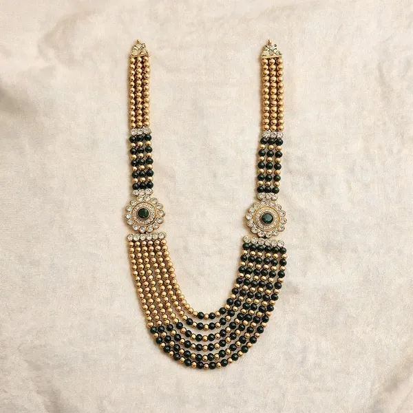 Green_And_Gold_Necklace_Alloy_For_Unisex_Pack_Of_1