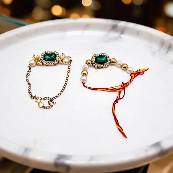 Multicolor_Rakhi,_Bracelet_Alloy_For_Brother_And_Sister-In-Law_Pack_Of_2