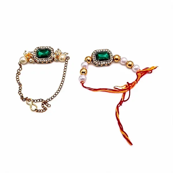 Multicolor_Rakhi,_Bracelet_Alloy_For_Brother_And_Sister-In-Law_Pack_Of_2