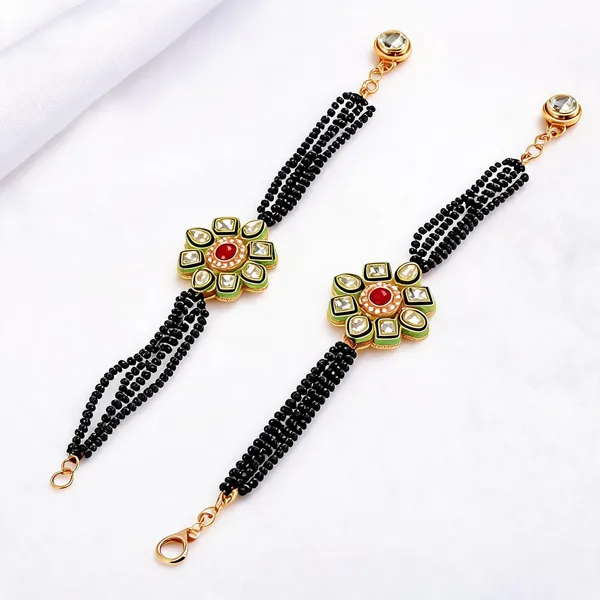 White_And_Green_Rakhi,_Lumba,_Bracelet_Alloy_For_Unisex_Pack_Of_2