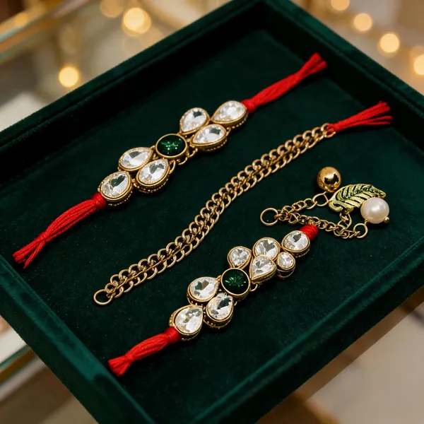 Multicolor_Rakhi,_Bracelet_Alloy_For_Unisex_Pack_Of_2