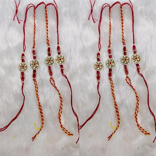 Multicolor_Rakhi,_Lumba,_Bracelet_Alloy_For_Brother_And_Sister-In-Law_Pack_Of_2