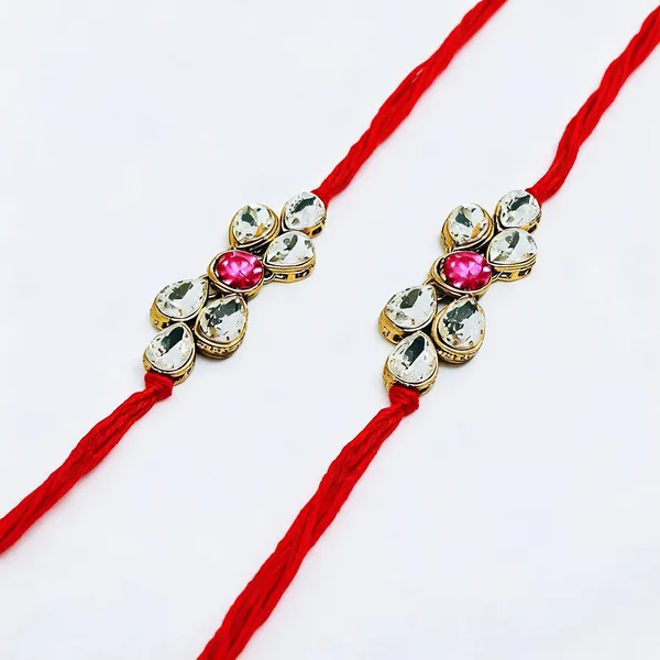 Gold_&_Red_Rakhi_Alloy_For_Women_And_Men_Pack_Of_2