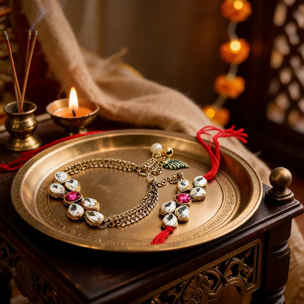 Gold_&_Red_Rakhi_Alloy_For_Women_And_Men_Pack_Of_2