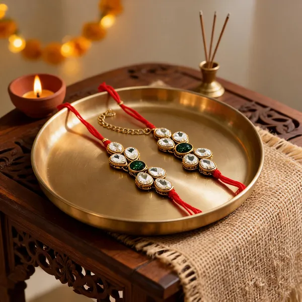 Gold_And_Green_Rakhi_Alloy_For_Women_And_Men_Pack_Of_2