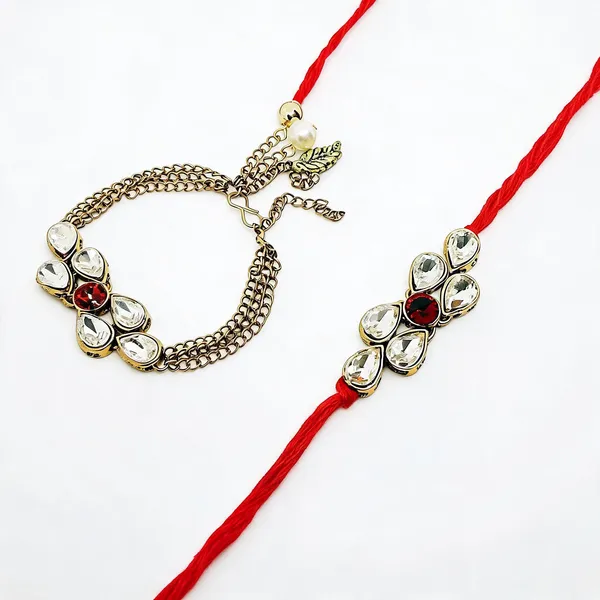 Gold_&_Red_Rakhi_Alloy_For_Women_And_Men_Pack_Of_2