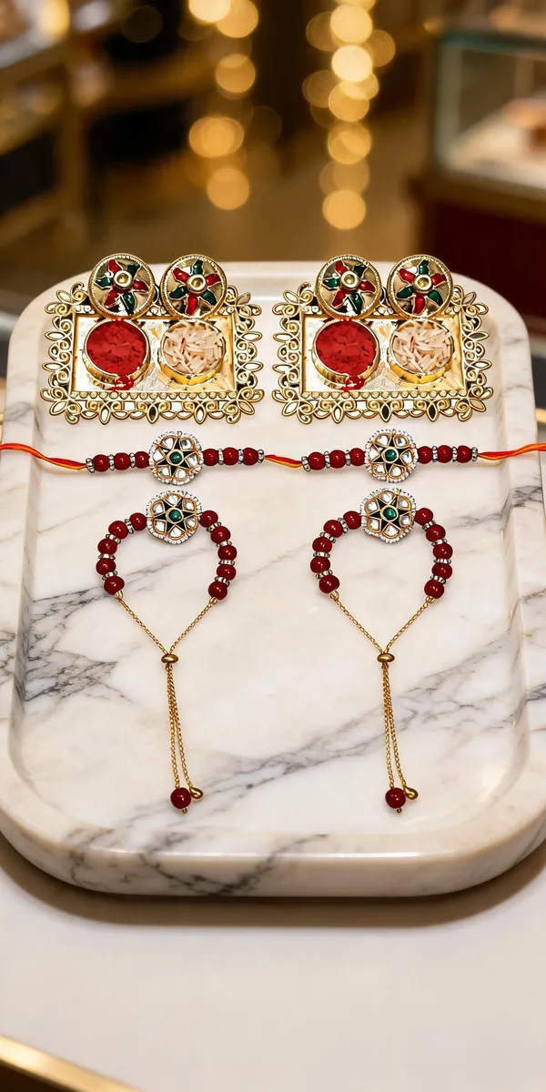 Multicolor_Rakhi,_Lumba,_Bracelet,_Chawal_Roli_Pack_Alloy_For_Brother_And_Sister-In-Law_Pack_Of_2