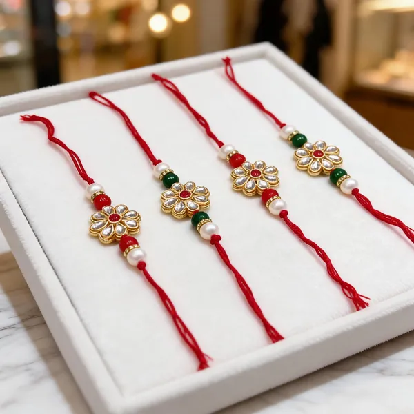 Multicolor_Rakhi,_Lumba,_Bracelet_Alloy_For_Brother_And_Sister-In-Law_Pack_Of_2