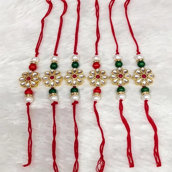 Multicolor_Rakhi,_Lumba,_Bracelet_Alloy_For_Brother_And_Sister-In-Law_Pack_Of_2