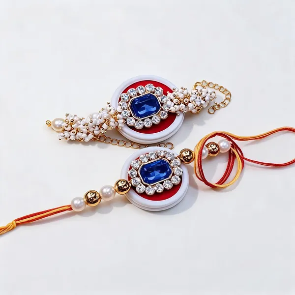 Gold_&_Red_Rakhi_Alloy_For_Women_And_Men_Pack_Of_2