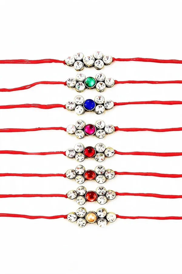 Red_&_Silver_Rakhi_Alloy_For_Women_And_Men_Pack_Of_1