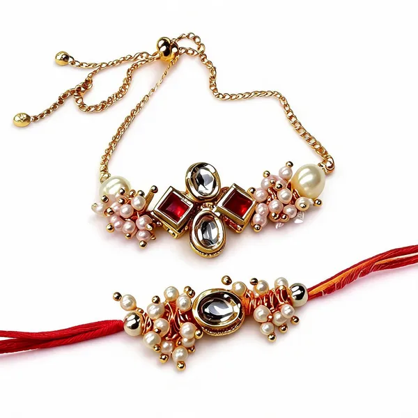 Multicolor_Rakhi,_Bracelet_Alloy_For_Brother_And_Sister-In-Law_Pack_Of_2