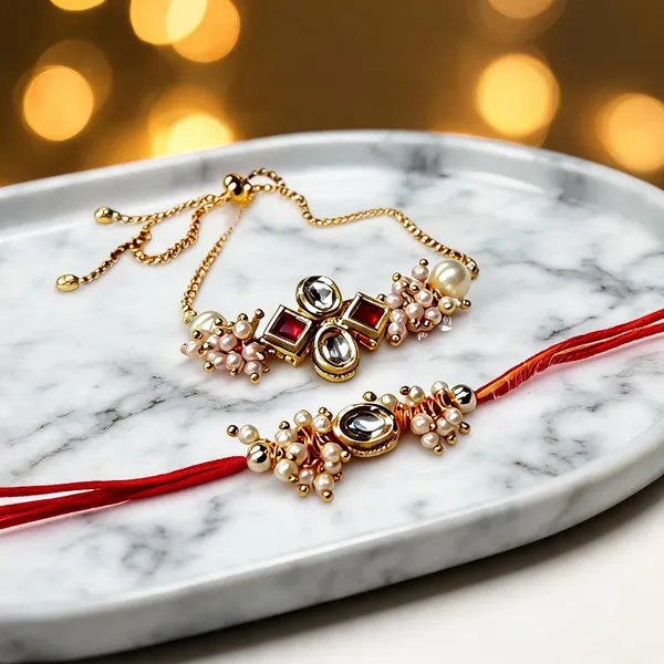 Multicolor_Rakhi,_Bracelet_Alloy_For_Brother_And_Sister-In-Law_Pack_Of_2