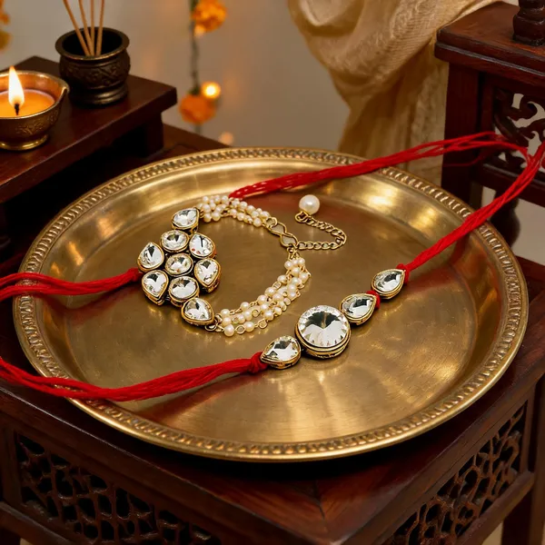 Gold_&_Red_Rakhi_Alloy_For_Women_And_Men_Pack_Of_2