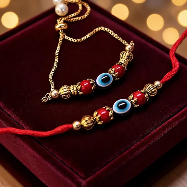 Blue_And_Maroon_And_Red_Rakhi,_Lumba,_Bracelet_Alloy_For_Brother_And_Sister-In-Law_Pack_Of_2