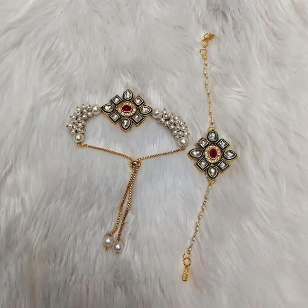 White_And_Maroon_Rakhi,_Lumba_Alloy_For_Brother_And_Sister-In-Law_Pack_Of_2