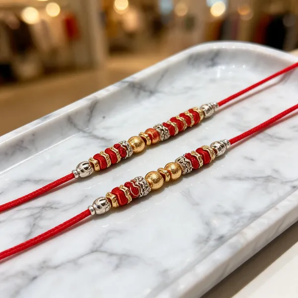 Red_N_Dark_Gold_Rakhi,_Bracelet_Alloy_For_Women_And_Men_Pack_Of_2